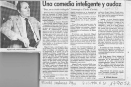 Una comedia inteligente y audaz  [artículo] Wilfredo Mayorga.