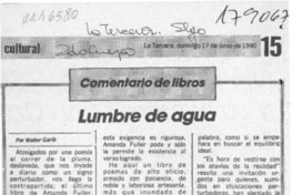 Lumbre de agua  [artículo] Walter Garib.