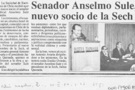 Senador Anselmo Sule, nuevo socio de la Sech  [artículo].