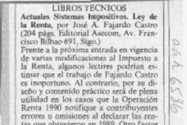 Actuales sistemas impositivos  [artículo] Osvaldo Torres-Ahumada.