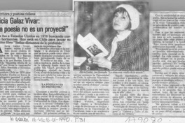 Alicia Galaz Vivar, "La poesía no es un proyectil"  [artículo].