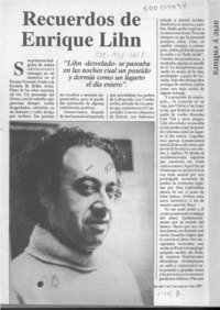 Recuerdos de Enrique Lihn  [artículo] Jorge Palacios.