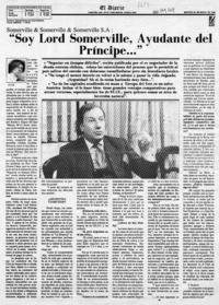 "Soy Lord Somerville, ayudante del príncipe -- "  [artículo] F. V. D.