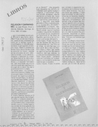 Religión y Darwinismo  [artículo] Rogelio Rodríguez M.