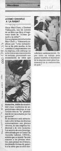 Cómo ganarle a la rabia?  [artículo].