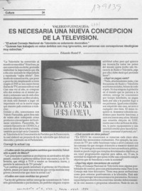 Es necesaria una nueva concepción de la televisión  [artículo] Eduardo Rossel F.