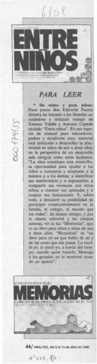 Para leer  [artículo].