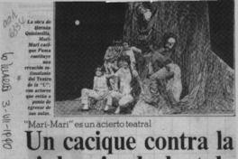 Un cacique contra la violencia de la tele  [artículo].