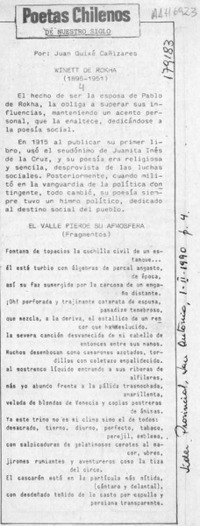 Poetas chilenos de nuestro siglo  [artículo] Juan Guixé Cañizares.