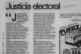 Justicia electoral  [artículo] Sergio Carrasco D.