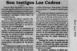 Son testigos los cedros  [artículo] Luis E. Aguilera.