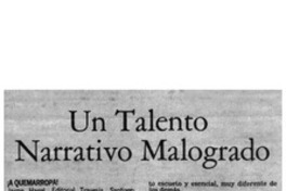 Un talento narrativo malogrado