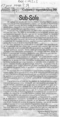 Sub-sole  [artículo] Agustina Bascur Aravena.