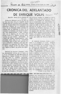 Crónica del adelantado de Enrique Volpe  [artículo] Darío de la Fuente D.