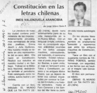 Inés Valenzuela Arancibia  [artículo] Jorge Arturo Flores P.