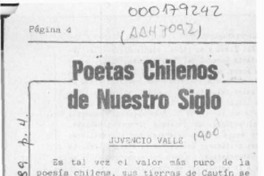 Poetas chilenos de nuestro siglo  [artículo] Juan Guixé Cañizares.