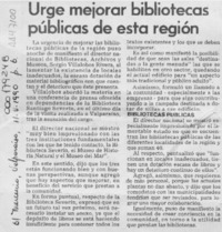 Urge mejorar bibliotecas públicas de esta región