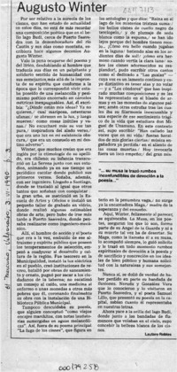 Augusto Winter  [artículo] Lautaro Robles.