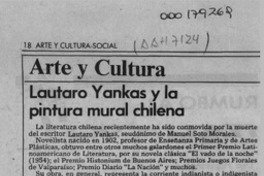 Lautaro Yankas y la pintura mural chilena  [artículo] León Santoro Funes.