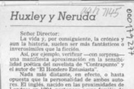 Huxley y Neruda  [artículo] César Díaz-Muñoz Cormatches.