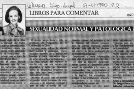 Sexualidad normal y patológica  [artículo] M. Teresa Herreros.