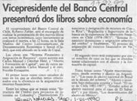 Vicepresidente del Banco Central presentará dos libros sobre economía  [artículo].