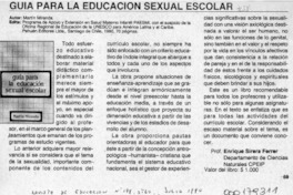 Guía para la educación sexual escolar  [artículo] Enrique Sirera Ferrer.