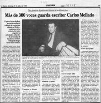 Más de 300 voces guarda escritor Carlos Mellado  [artículo].