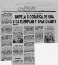 Novela biográfica de una vida ejemplar y apasionante  [artículo] Isabel Acuña.