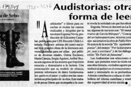 Audistorias, otra forma de leer  [artículo].