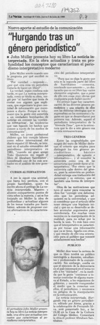 "Hurgando tras un género periodístico"