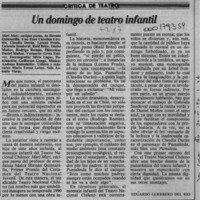 Un domingo de teatro infantil  [artículo] Eduardo Guerrero del Río.
