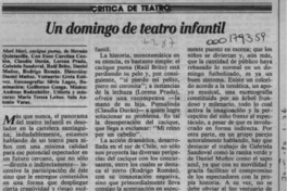 Un domingo de teatro infantil  [artículo] Eduardo Guerrero del Río.