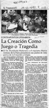 La Creación como juego o tragedia  [artículo].