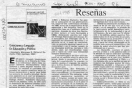 Emociones y lenguaje en educación y política  [artículo] Jéssica Atal.