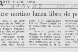 Autor nortino lanza libro de poemas  [artículo].