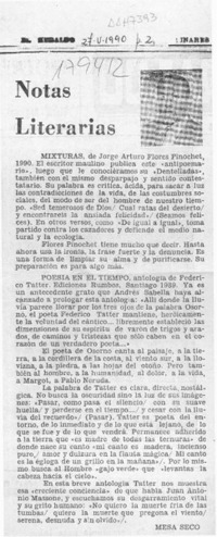 Notas literarias  [artículo] Mesa Seco.