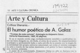 El humor poético de A. Galaz  [artículo] Mario Tomás Schilling F.