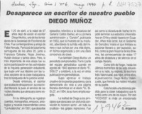 Desaparece un escritor de nuestro pueblo  [artículo] G. Arqueros.