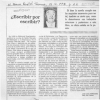 Escribir por escribir?  [artículo] Juan José Irarrázaval.