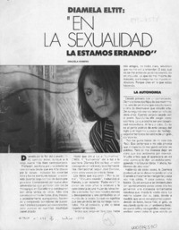 Diamela Eltit, "En la sexualidad la estamos errando" (entrevista)
