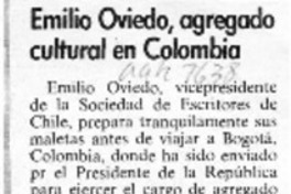 Emilio Oviedo, agregado cultural en Colombia  [artículo].