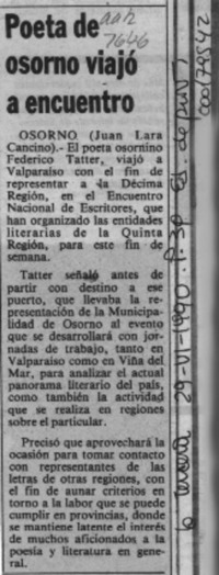 Poeta de Osorno viajó a encuentro