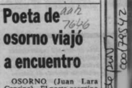 Poeta de Osorno viajó a encuentro