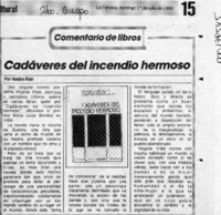 Cadáveres del incendio hermoso  [artículo] Nadya Rojo.