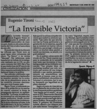 "La invisible victoria"  [artículo] Ignacio Iñiguez A.