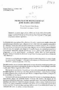 Problemas de bilingüismo en José María Arguedas  [artículo] Petra-Iraides Cruz Leal.