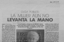 La mujer aún no levanta la mano  [artículo] María Teresa Larraín.