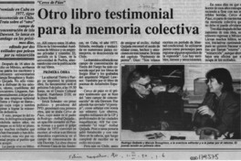 Otro libro testimonial para la memoria colectiva  [artículo].