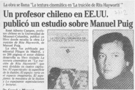 Un Profesor chileno en EE.UU. publicó un estudio sobre Manuel Puig  [artículo].